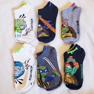 Boys Ninja Turtle Ankle Socks For Shoe Sizes 9 - 2.5